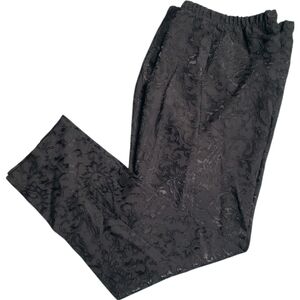 Karen Kane USA Slim Leg Ankle Pant 14 Jacquard MCM Sty Retro Flat Front Cocktail